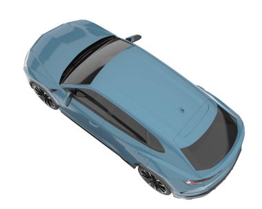 Arka planda izole edilmiş gerçekçi bir SUV arabası. 3d görüntüleme - illüstrasyon