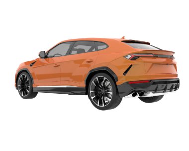 Arka planda izole edilmiş gerçekçi bir SUV arabası. 3d görüntüleme - illüstrasyon