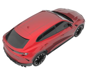 Arka planda izole edilmiş gerçekçi bir SUV arabası. 3d görüntüleme - illüstrasyon