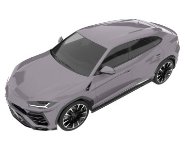 Arka planda izole edilmiş gerçekçi bir SUV arabası. 3d görüntüleme - illüstrasyon