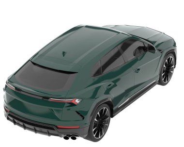 Arka planda izole edilmiş gerçekçi bir SUV arabası. 3d görüntüleme - illüstrasyon