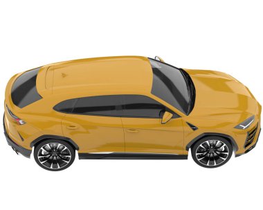 Arka planda izole edilmiş gerçekçi bir SUV arabası. 3d görüntüleme - illüstrasyon