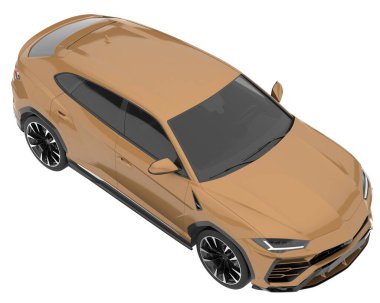 Arka planda izole edilmiş gerçekçi bir SUV arabası. 3d görüntüleme - illüstrasyon