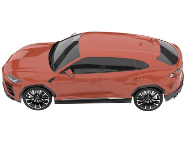 Arka planda izole edilmiş gerçekçi bir SUV arabası. 3d görüntüleme - illüstrasyon