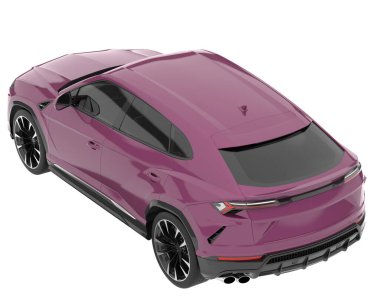 Arka planda izole edilmiş gerçekçi bir SUV arabası. 3d görüntüleme - illüstrasyon