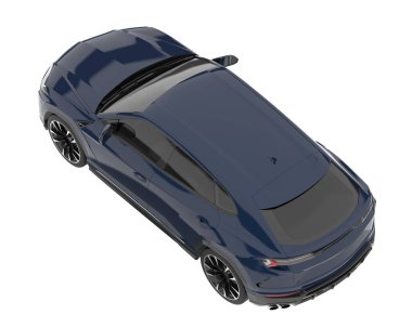 Arka planda izole edilmiş gerçekçi bir SUV arabası. 3d görüntüleme - illüstrasyon