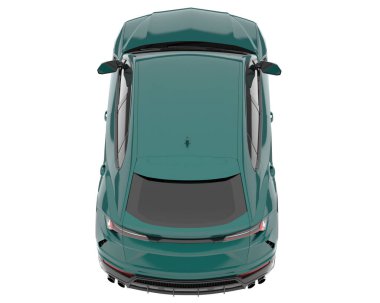 Arka planda izole edilmiş gerçekçi bir SUV arabası. 3d görüntüleme - illüstrasyon