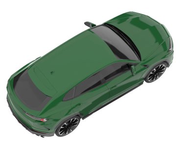 Arka planda izole edilmiş gerçekçi bir SUV arabası. 3d görüntüleme - illüstrasyon