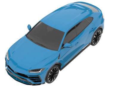 Arka planda izole edilmiş gerçekçi bir SUV arabası. 3d görüntüleme - illüstrasyon