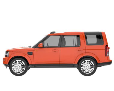 Arka planda izole edilmiş gerçekçi bir SUV arabası. 3d görüntüleme - illüstrasyon