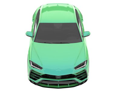 Arka planda izole edilmiş gerçekçi bir SUV arabası. 3d görüntüleme - illüstrasyon