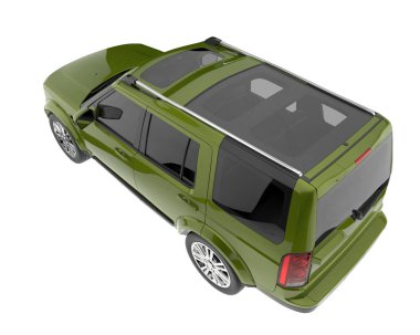 Arka planda izole edilmiş gerçekçi bir SUV arabası. 3d görüntüleme - illüstrasyon