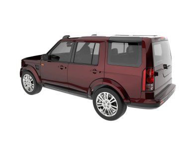 Arka planda izole edilmiş gerçekçi bir SUV arabası. 3d görüntüleme - illüstrasyon