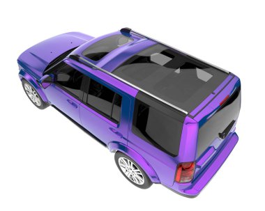 Arka planda izole edilmiş gerçekçi bir SUV arabası. 3d görüntüleme - illüstrasyon