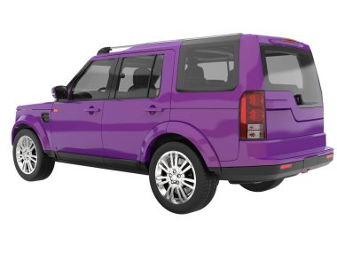 Arka planda izole edilmiş gerçekçi bir SUV arabası. 3d görüntüleme - illüstrasyon