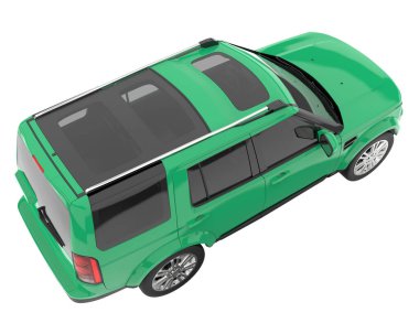 Arka planda izole edilmiş gerçekçi bir SUV arabası. 3d görüntüleme - illüstrasyon