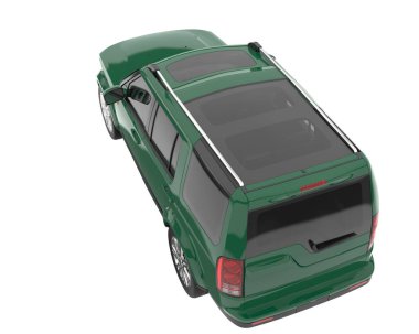 Arka planda izole edilmiş gerçekçi bir SUV arabası. 3d görüntüleme - illüstrasyon