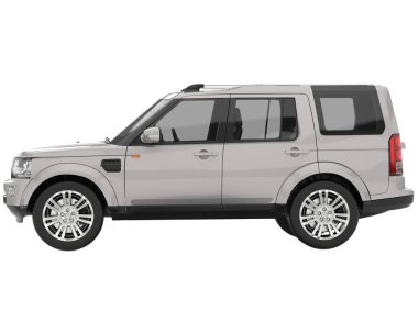 Arka planda izole edilmiş gerçekçi bir SUV arabası. 3d görüntüleme - illüstrasyon