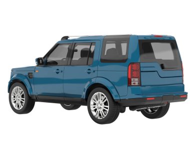 Arka planda izole edilmiş gerçekçi bir SUV arabası. 3d görüntüleme - illüstrasyon