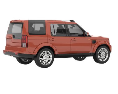 Arka planda izole edilmiş gerçekçi bir SUV arabası. 3d görüntüleme - illüstrasyon