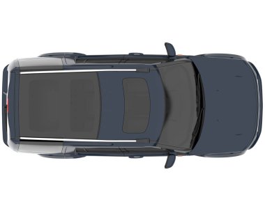 Arka planda izole edilmiş gerçekçi bir SUV arabası. 3d görüntüleme - illüstrasyon