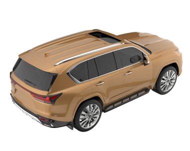 Arka planda izole edilmiş gerçekçi bir SUV arabası. 3d görüntüleme - illüstrasyon