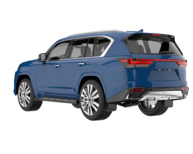 Arka planda izole edilmiş gerçekçi bir SUV arabası. 3d görüntüleme - illüstrasyon