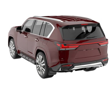 Arka planda izole edilmiş gerçekçi bir SUV arabası. 3d görüntüleme - illüstrasyon