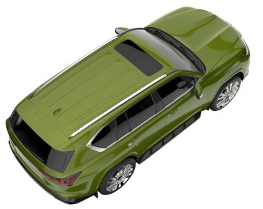 Arka planda izole edilmiş gerçekçi bir SUV arabası. 3d görüntüleme - illüstrasyon