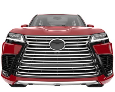 Arka planda izole edilmiş gerçekçi bir SUV arabası. 3d görüntüleme - illüstrasyon