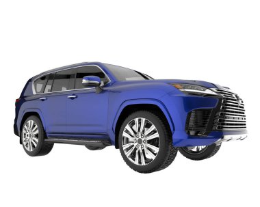 Arka planda izole edilmiş gerçekçi bir SUV arabası. 3d görüntüleme - illüstrasyon