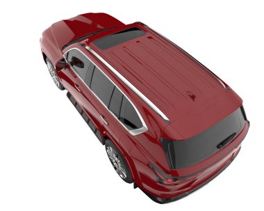 Arka planda izole edilmiş gerçekçi bir SUV arabası. 3d görüntüleme - illüstrasyon