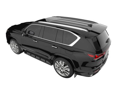 Arka planda izole edilmiş gerçekçi bir SUV arabası. 3d görüntüleme - illüstrasyon