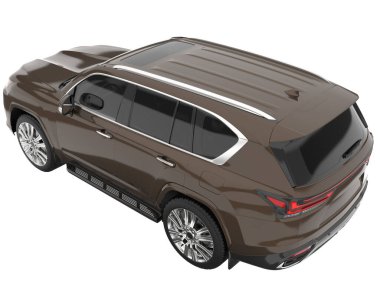 Arka planda izole edilmiş gerçekçi bir SUV arabası. 3d görüntüleme - illüstrasyon