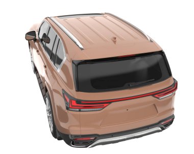 Arka planda izole edilmiş gerçekçi bir SUV arabası. 3d görüntüleme - illüstrasyon