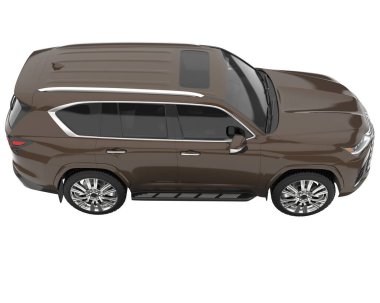 Arka planda izole edilmiş gerçekçi bir SUV arabası. 3d görüntüleme - illüstrasyon