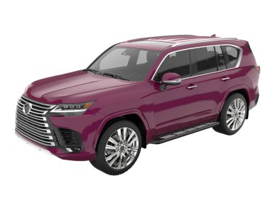 Arka planda izole edilmiş gerçekçi bir SUV arabası. 3d görüntüleme - illüstrasyon