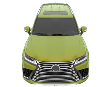 Arka planda izole edilmiş gerçekçi bir SUV arabası. 3d görüntüleme - illüstrasyon