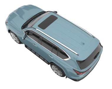 Arka planda izole edilmiş gerçekçi bir SUV arabası. 3d görüntüleme - illüstrasyon