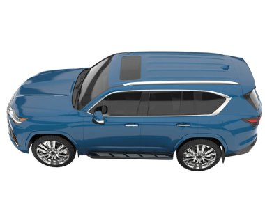 Arka planda izole edilmiş gerçekçi bir SUV arabası. 3d görüntüleme - illüstrasyon