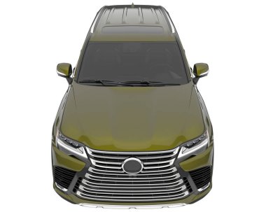 Arka planda izole edilmiş gerçekçi bir SUV arabası. 3d görüntüleme - illüstrasyon