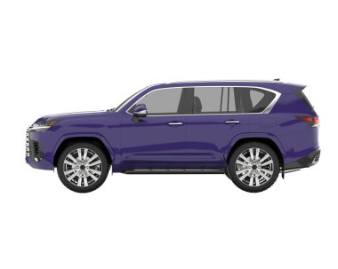 Arka planda izole edilmiş gerçekçi bir SUV arabası. 3d görüntüleme - illüstrasyon