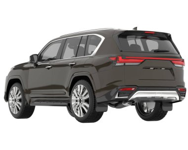 Arka planda izole edilmiş gerçekçi bir SUV arabası. 3d görüntüleme - illüstrasyon