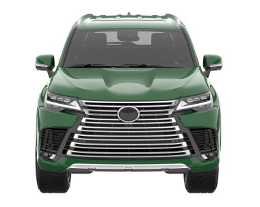 Arka planda izole edilmiş gerçekçi bir SUV arabası. 3d görüntüleme - illüstrasyon