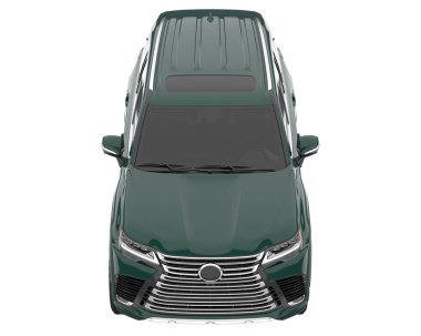Arka planda izole edilmiş gerçekçi bir SUV arabası. 3d görüntüleme - illüstrasyon