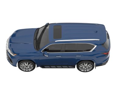 Arka planda izole edilmiş gerçekçi bir SUV arabası. 3d görüntüleme - illüstrasyon