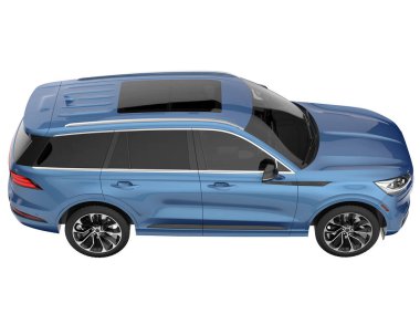 Arka planda izole edilmiş gerçekçi bir SUV arabası. 3d görüntüleme - illüstrasyon