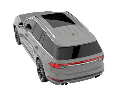 Arka planda izole edilmiş gerçekçi bir SUV arabası. 3d görüntüleme - illüstrasyon