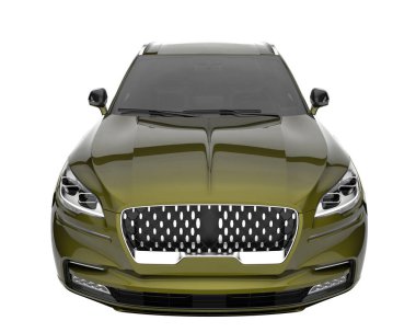 Arka planda izole edilmiş gerçekçi bir SUV arabası. 3d görüntüleme - illüstrasyon