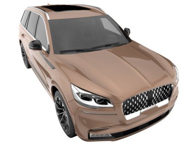 Arka planda izole edilmiş gerçekçi bir SUV arabası. 3d görüntüleme - illüstrasyon